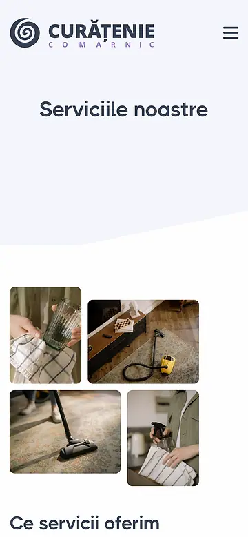 The services page on a phone