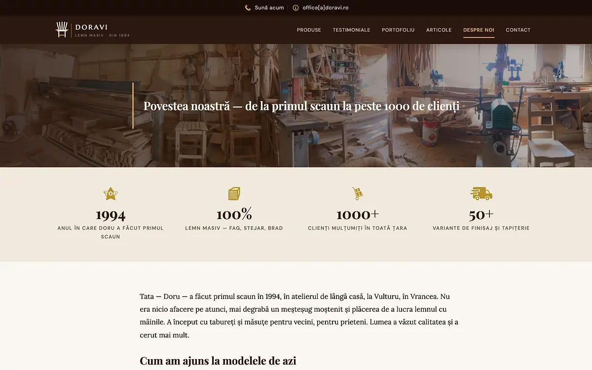 The workshop’s story page, from its first chair in 1994