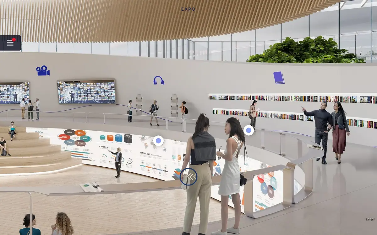 The expo room of the virtual venue